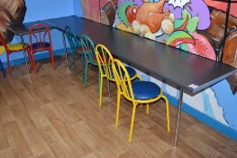 22 x Childrens Party Chairs With Two Wall Mounted Worktop Tables - Ref BB248 PTP - CL351 - Location: