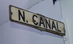 1 x Vintage Two Sided Street Can For N. Canal - Ref BB130 SF - CL351 - Location: Chorley PR6