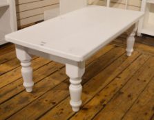 1 x Retail Display Table in White - H46 x W1200 x D46 cms - Ref BB387 TF - CL351 - Location: Chorley