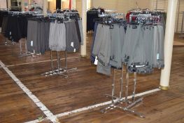 10 x Chrome Retail Clothes Hanging Stands With Four Adjustable Arms - BB636 1F - CL351 - Location: C