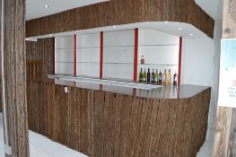 1 x Tiki Style Drinks Bar With Illuminated Rear Shelves and Unfinished Matching Seating Area - Ref B