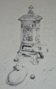 1 x Framed Picture Depicting Cat in Front of Fire - By Cynthia Wright Local Bolton Artist No 5 of 50