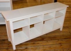 1 x Low Sideboard Shelving Unit in White - H73 x W160 x D40 cms - Ref BB383 TF - CL351 - Location: C