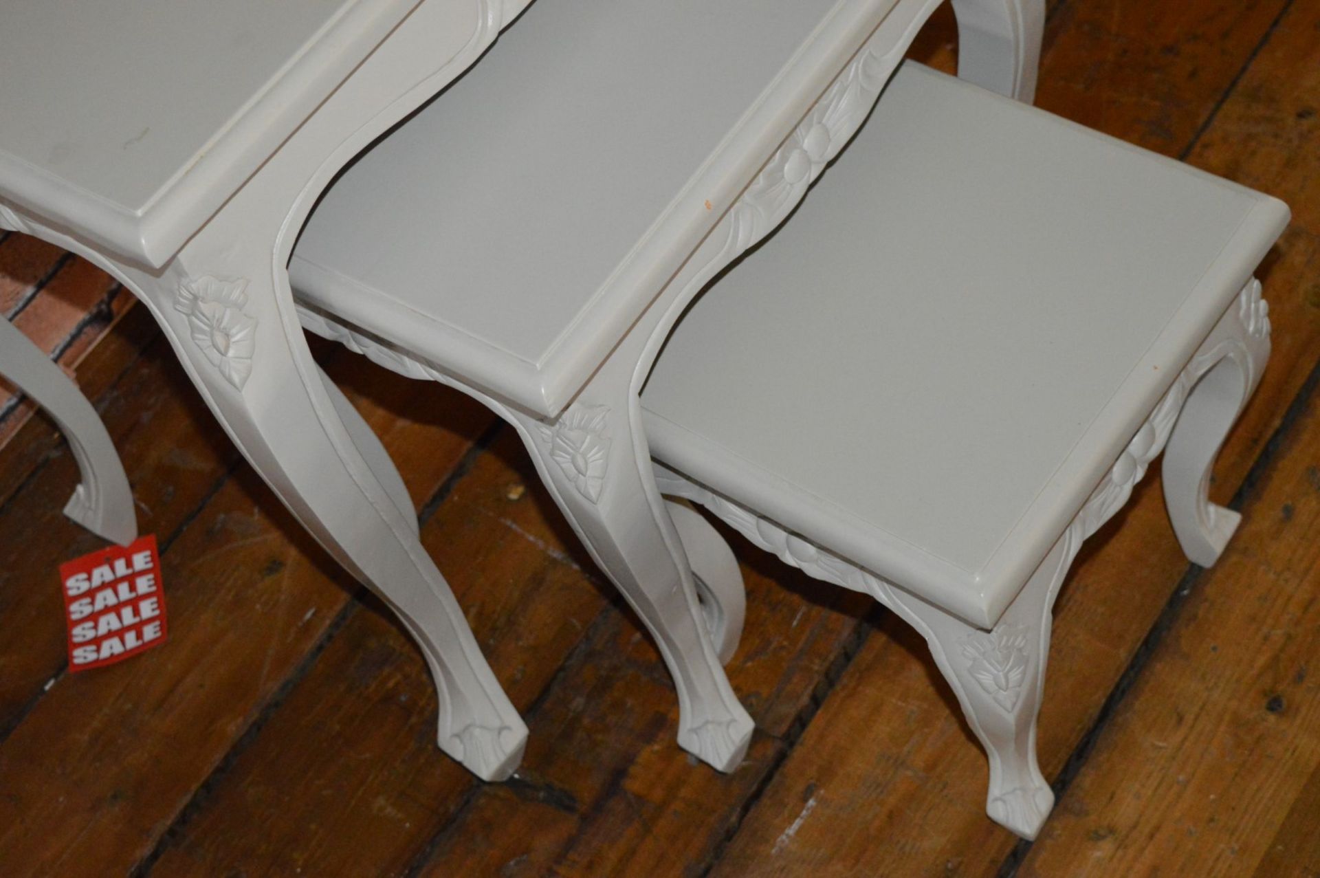 1 x Nest of Three Tables Finished in a Contemporary Grey - H61 x W59 x D45 cms - Ref BB1715 2F - - Image 5 of 6