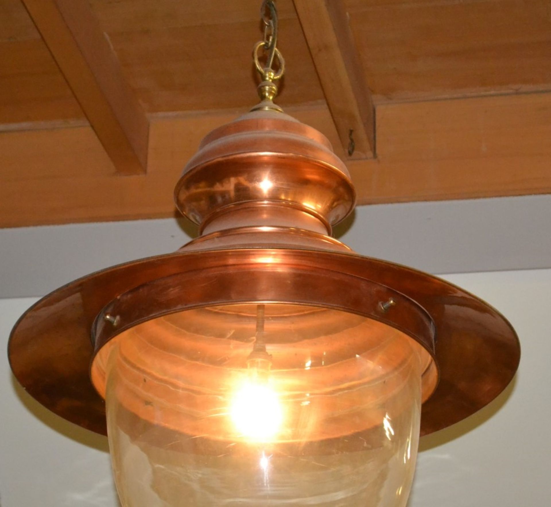 1 x Large Copper Fisherman Pendant Light Fitting - Size Drop 106 x Width 60 cms - Ref BB617 1855 - - Image 2 of 4