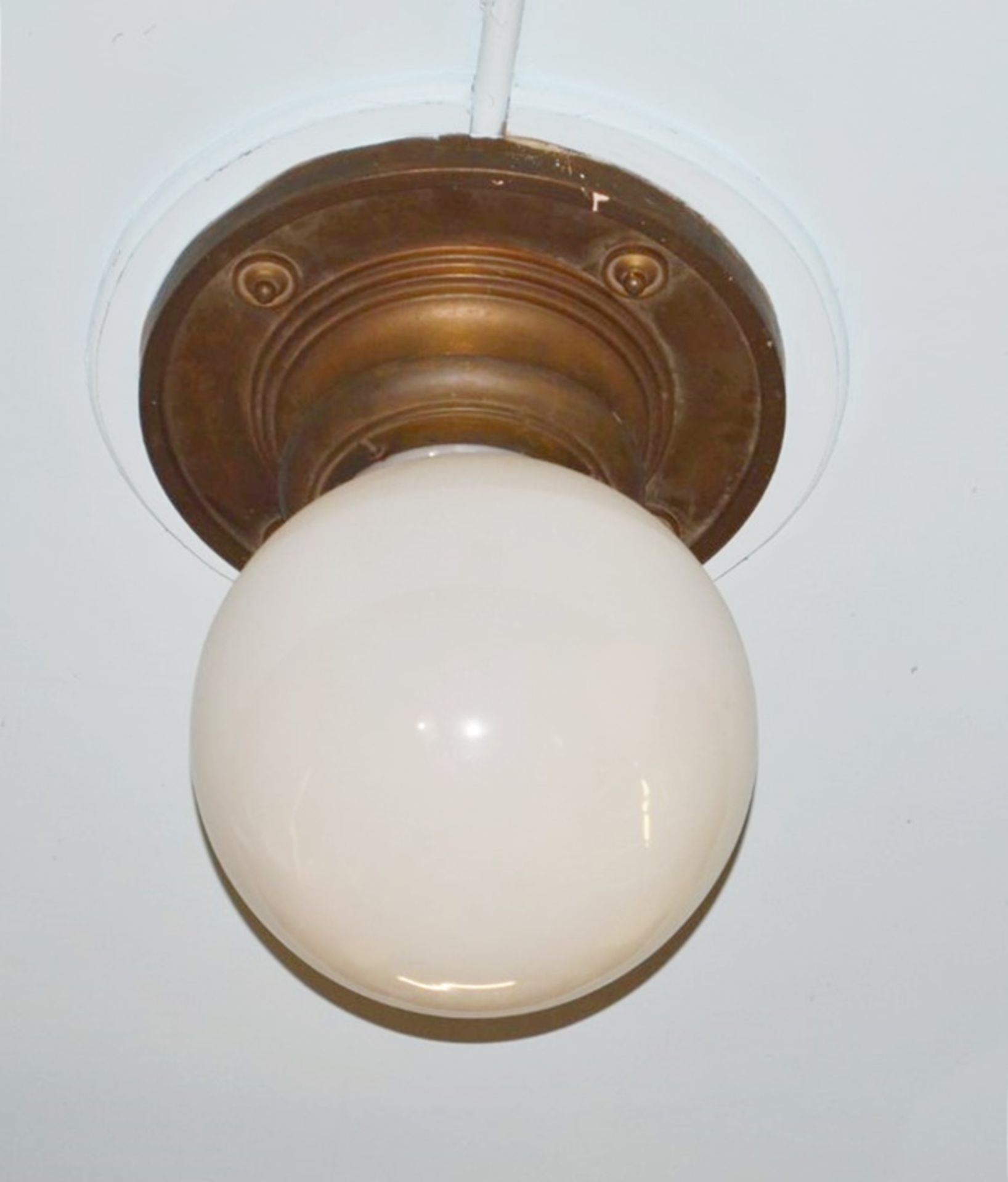 3 x Vintage Ceiling Lights With Globe Shades - Ref BBGF - CL351 - Location: Chorley PR6