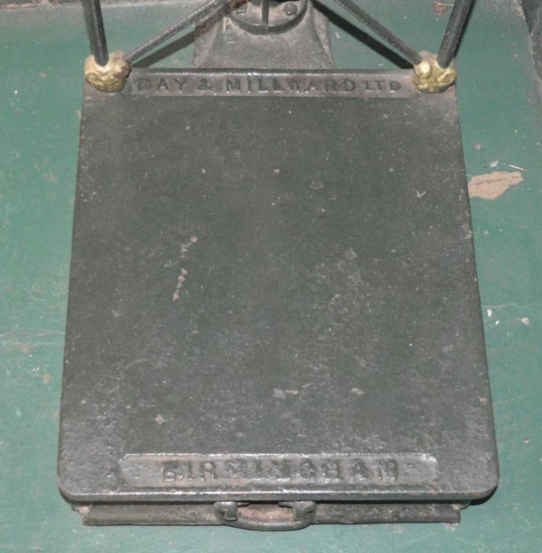 1 x Antique Floor Standing Weighing Scales by Day & Millward of Birmingham - Platform Size 24 x 24 I - Image 3 of 5