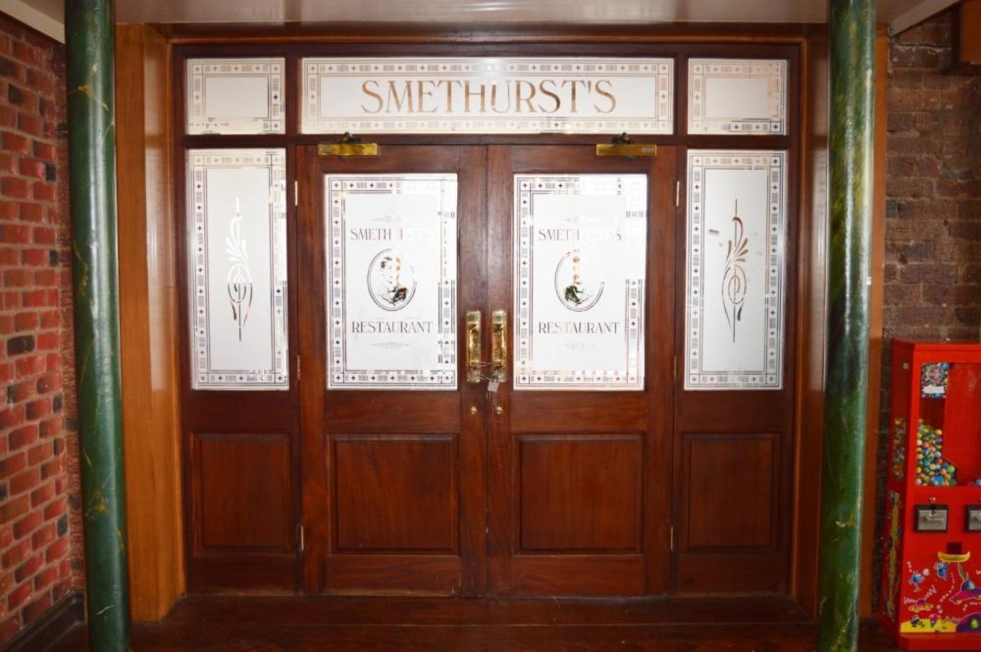 1 x Set of Double Doors With Surround - Smithhursts Restaurant and Bar - Includes Brass Hardware - H - Image 6 of 7