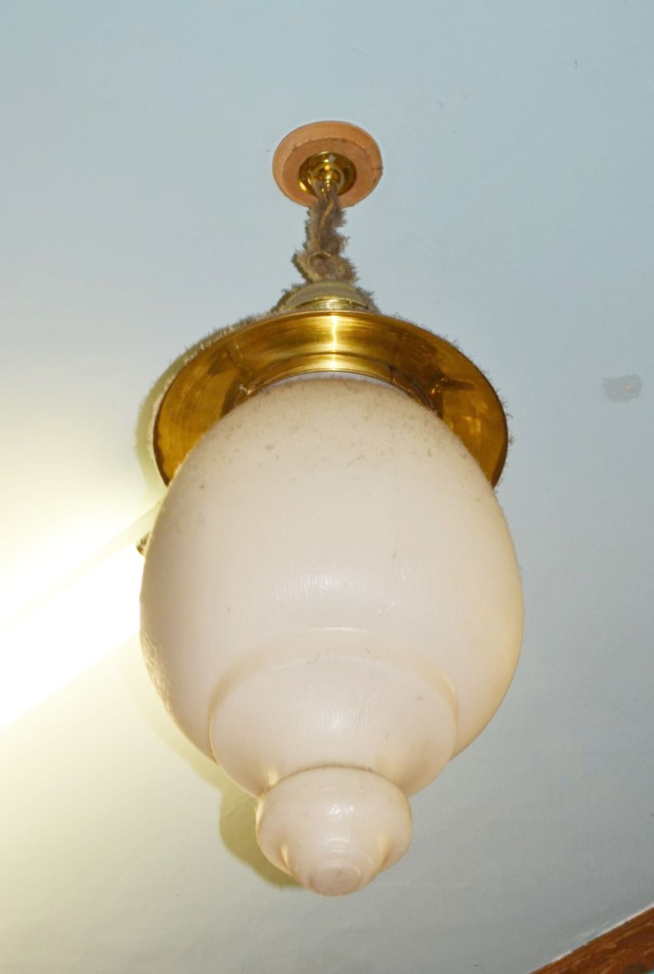 1 x Large Brass Ceiling Light With Opaque Shade - Ref BB663 - CL351 - Location: Chorley PR6