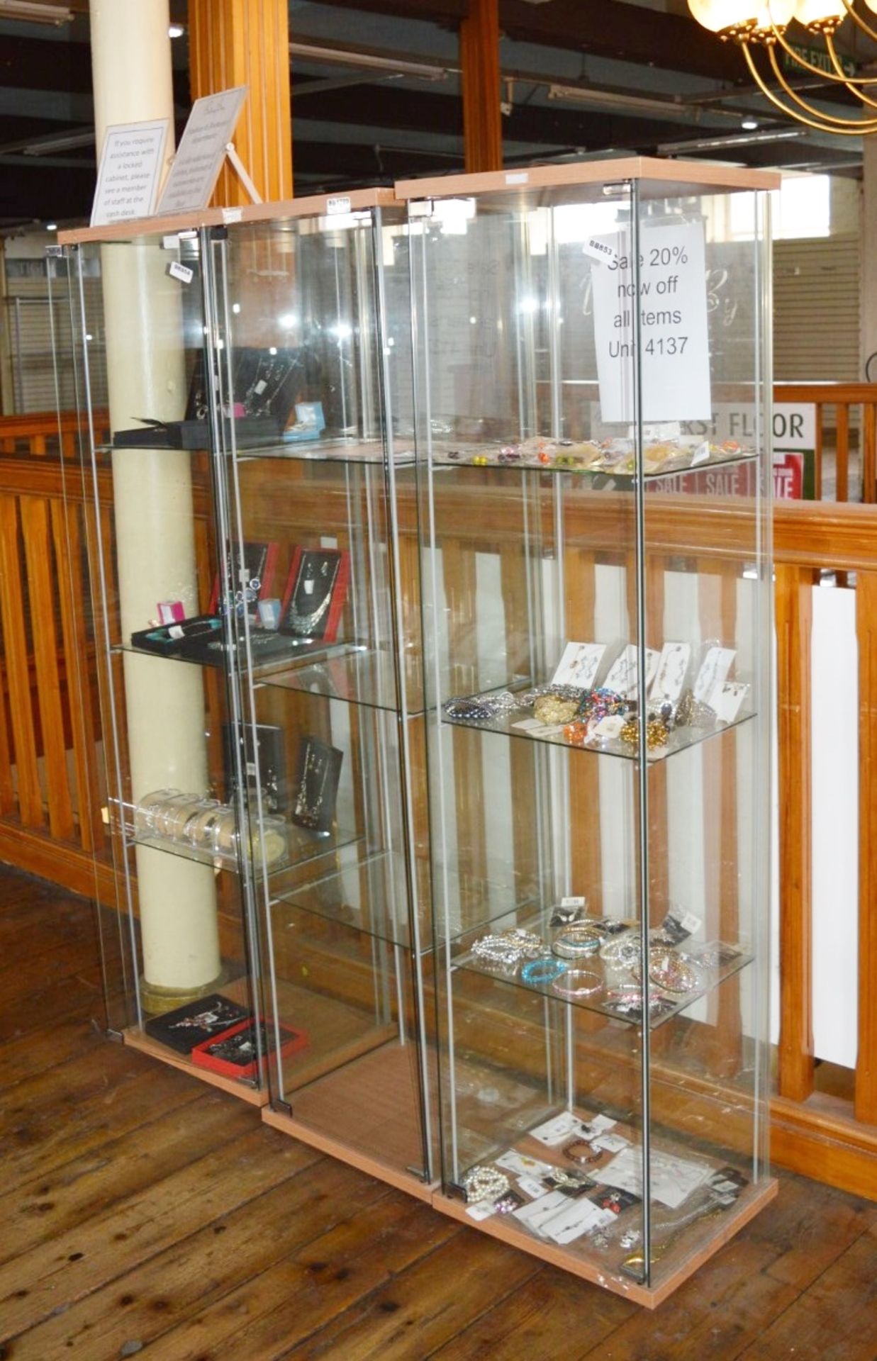 3 x Glass Uplight Display Cabinets With Doors - Ref BB1789 1F - CL351 - Location: Chorley - Image 2 of 2