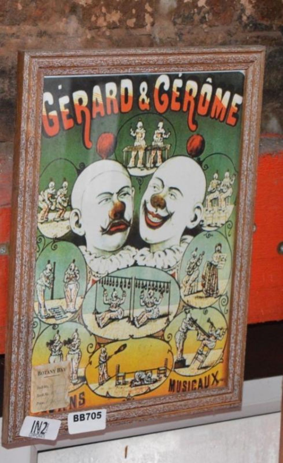 1 x Framed Circus Picture - Gerard & Gerome - 16 x 12 Inch - Ref BB705 - CL351 - Location: Chorley P - Image 3 of 3