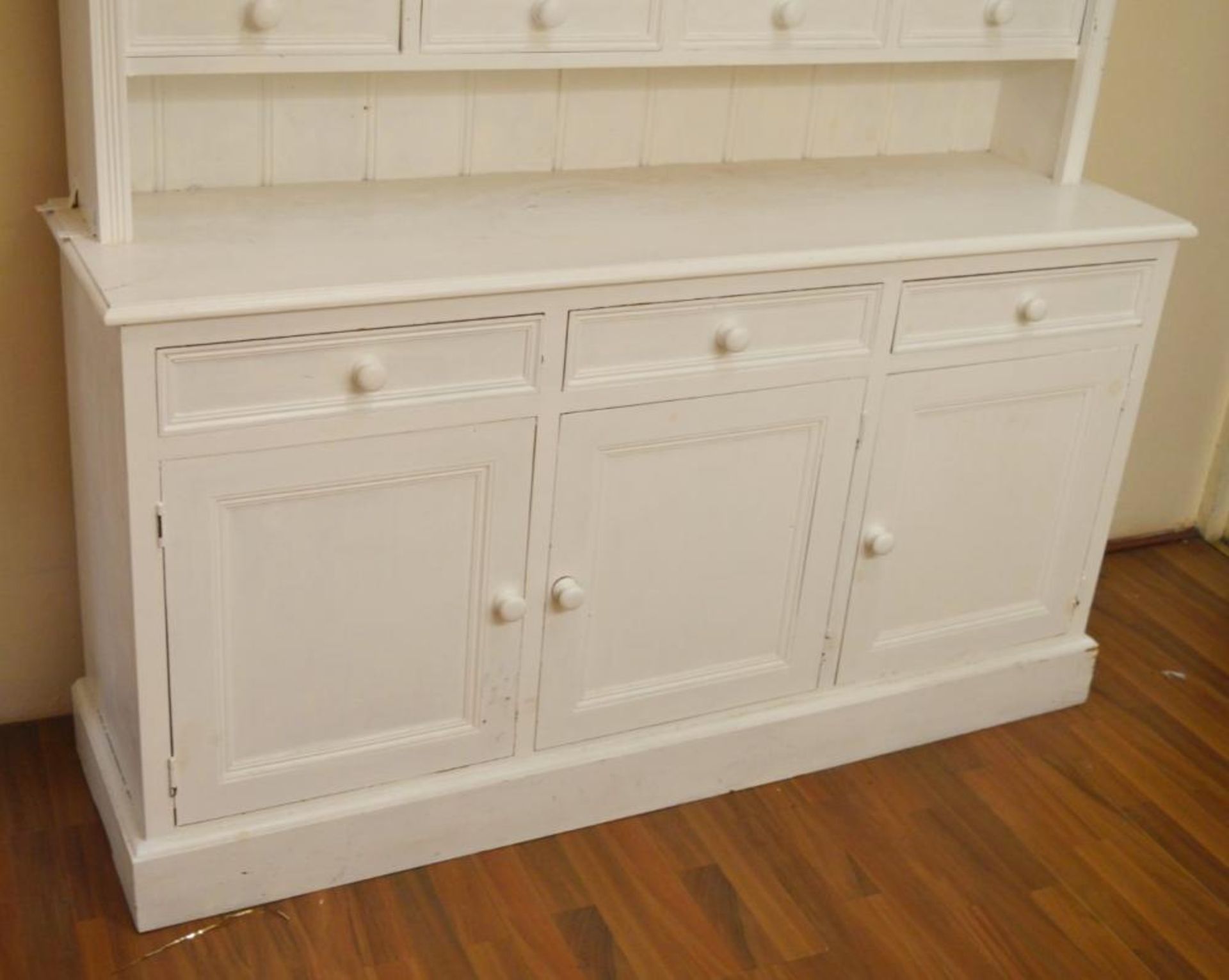 1 x Solid Pine Dresser Finished White - H119 x W153 x D42 cms - Ref BB1504 GF - CL351 - Location: Ch - Image 3 of 8