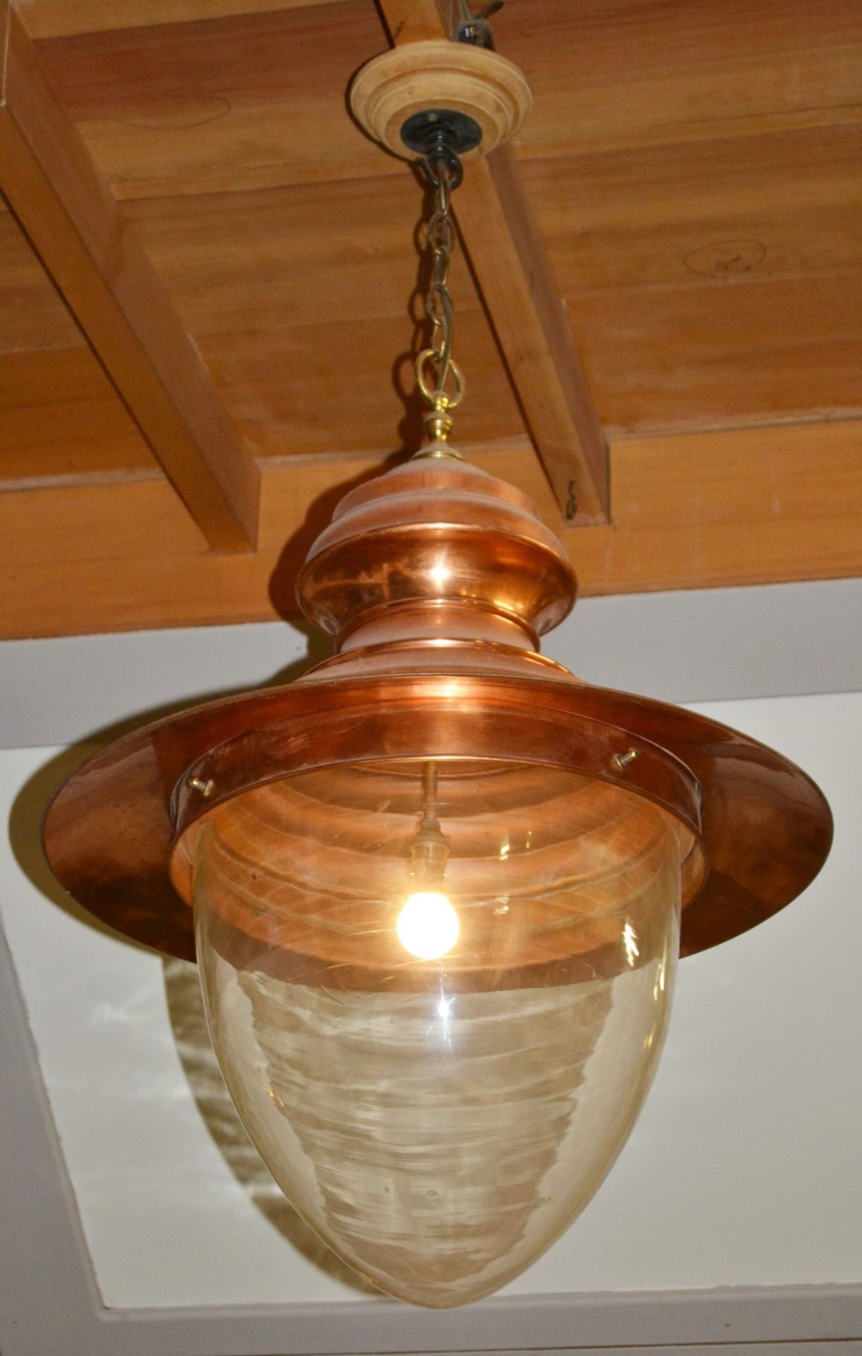 1 x Large Copper Fisherman Pendant Light Fitting - Size Drop 106 x Width 60 cms - Ref BB617 1855 -