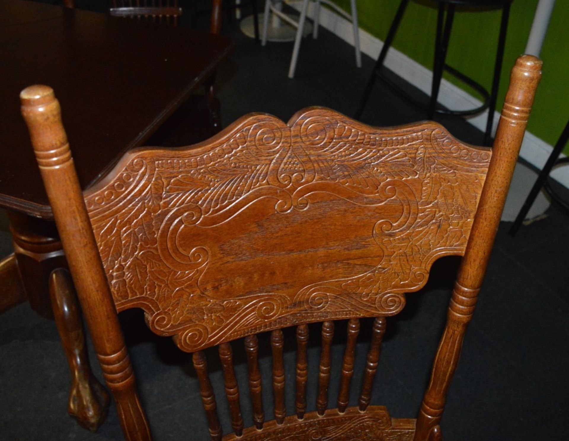 23 x Dining Chairs With Etched Spindle Backs and Fabrc Seat Pads - Ref BB000 - CL351 - Location: - Image 9 of 9