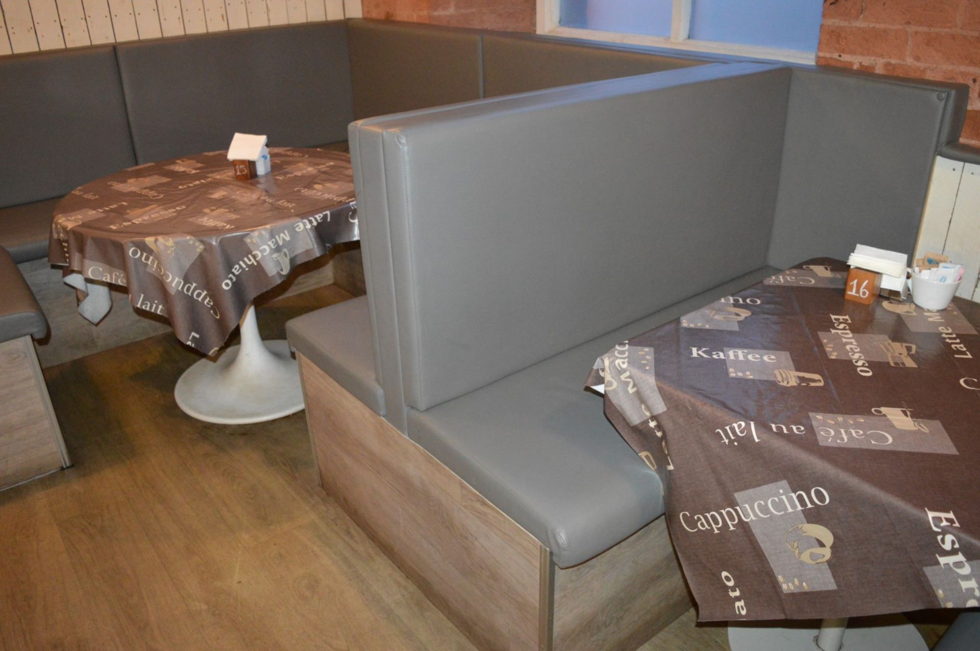 1 x Large Collection of Contemporary Restaurant Seating With Driftwood Finish and Grey Faux - Image 16 of 30