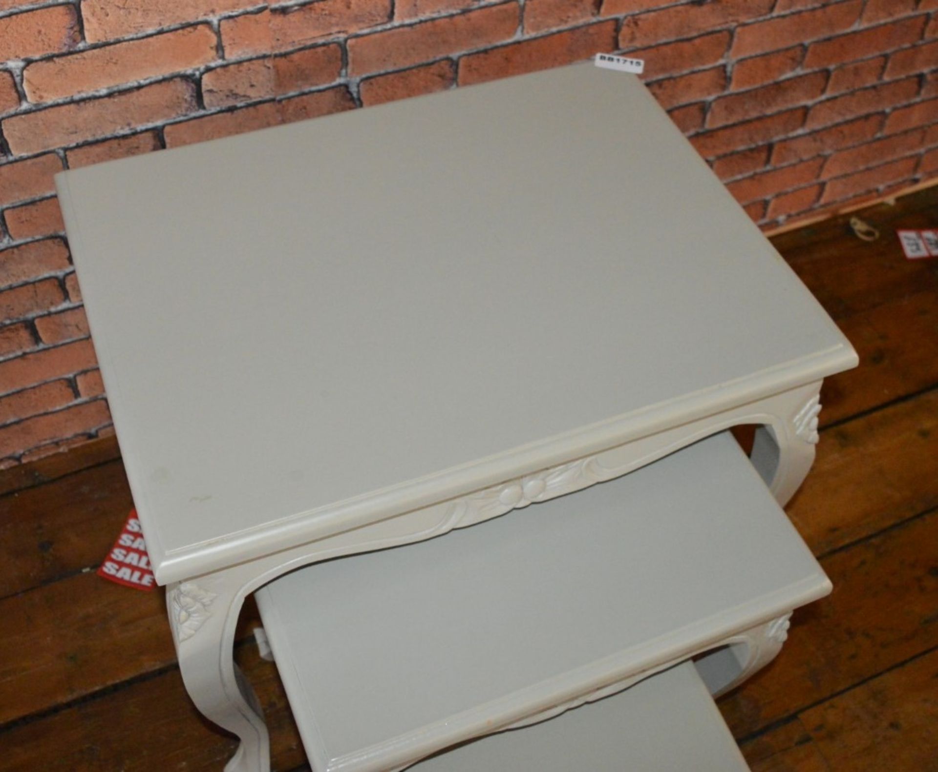 1 x Nest of Three Tables Finished in a Contemporary Grey - H61 x W59 x D45 cms - Ref BB1715 2F - - Image 6 of 6