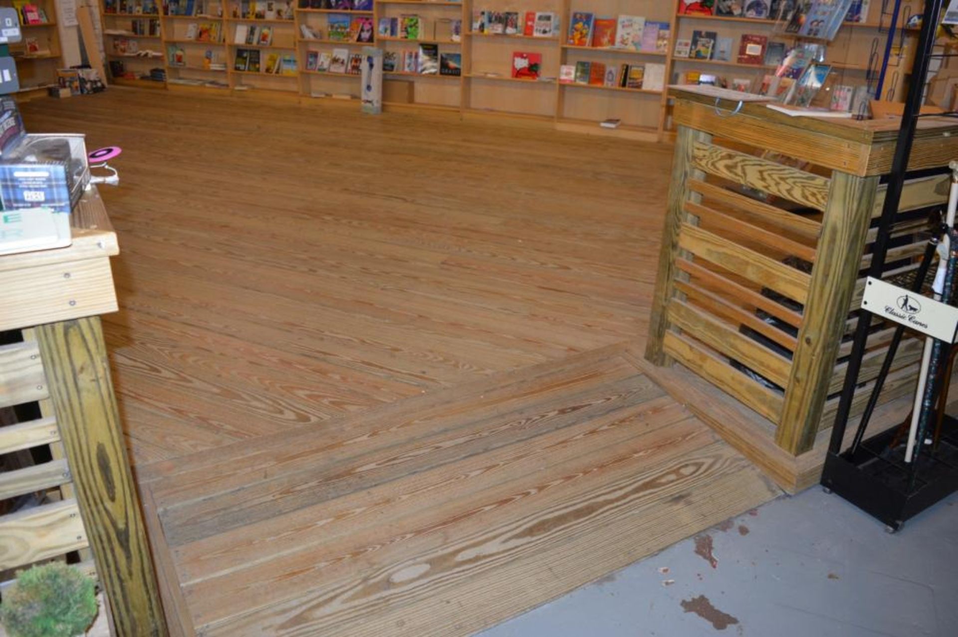 1 x Large Area of Raised Floor Decking - Indoor Use Only So in Very Good Condition - Features Fencin - Image 5 of 12