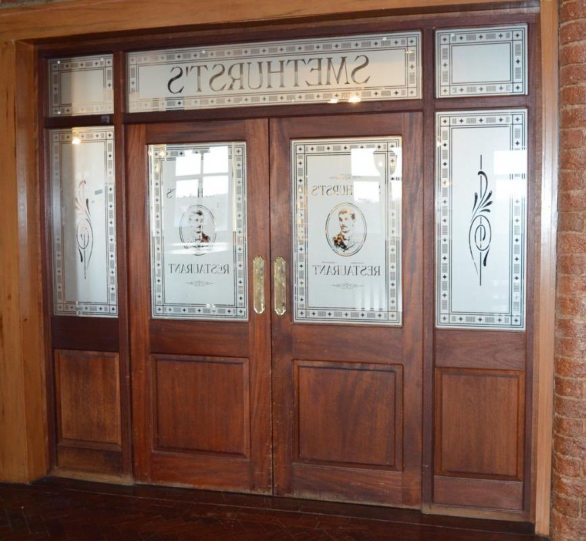 1 x Set of Double Doors With Surround - Smithhursts Restaurant and Bar - Includes Brass Hardware - H - Image 2 of 7