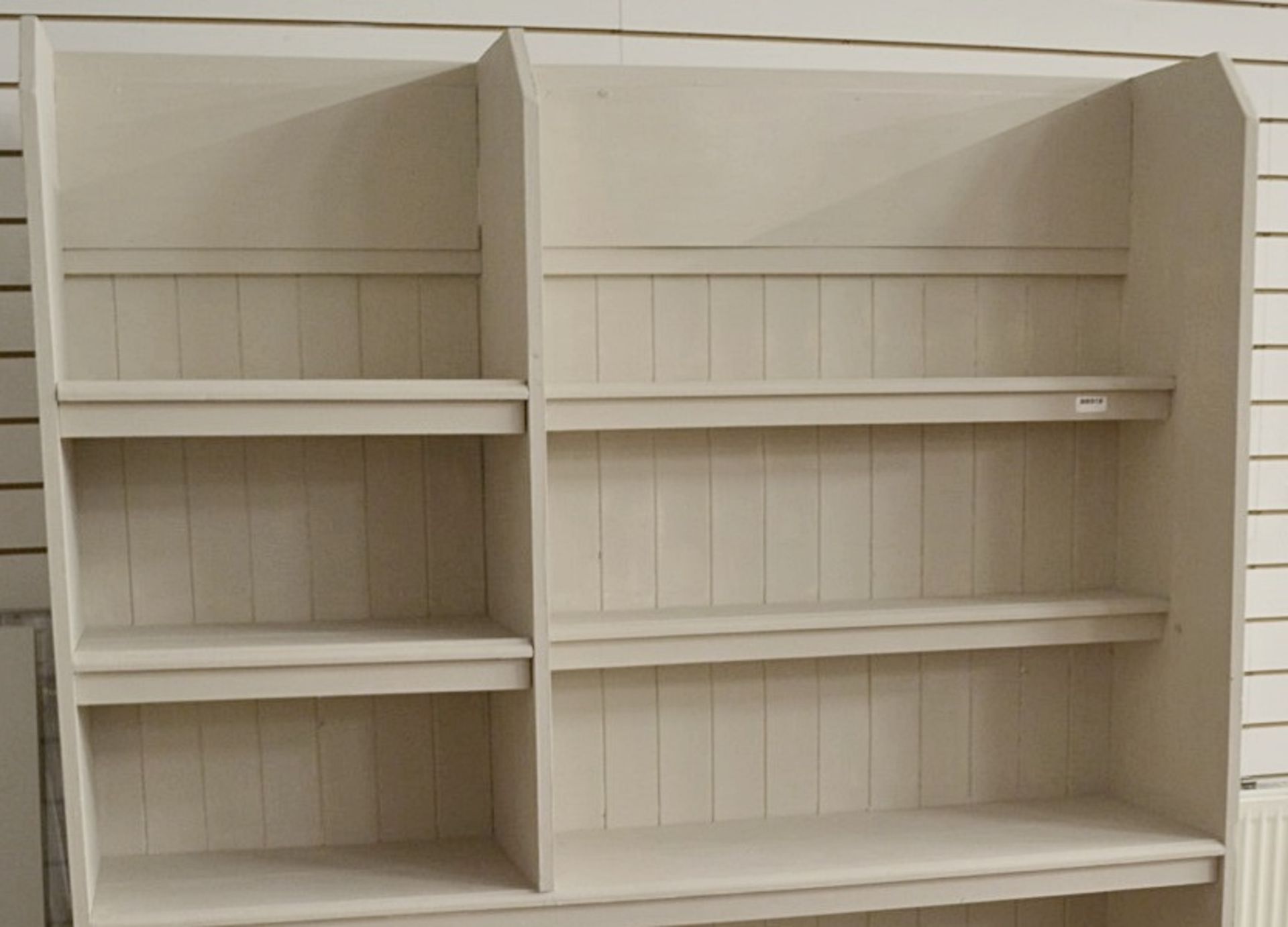 1 x Large 2-Metre Tall Painted Dresser Unit With 2 Sliding Door Storage And Paneled Back - Image 3 of 4