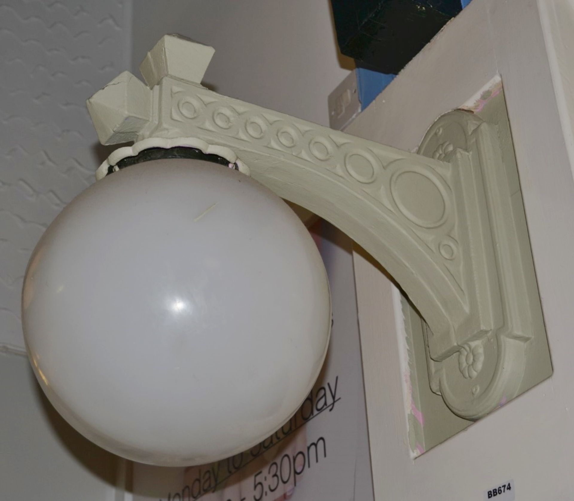 3 x Matching Wall Lights With Globe Shades - Dimensions: Production 53 cms x Globe Wdith 27 cms - - Image 2 of 3