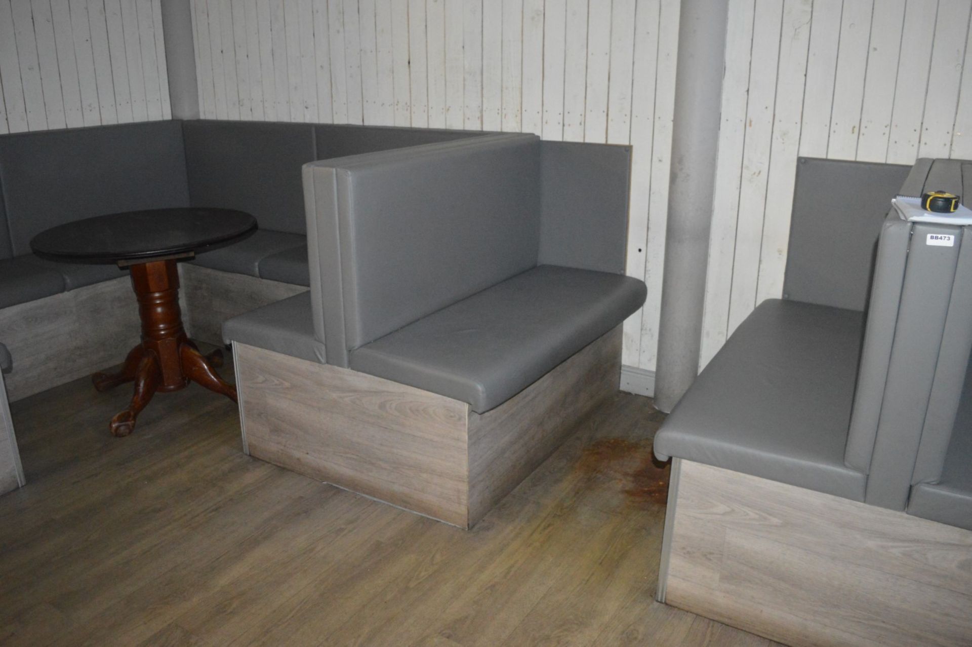 1 x Large Collection of Contemporary Restaurant Seating With Driftwood Finish and Grey Faux - Image 10 of 30