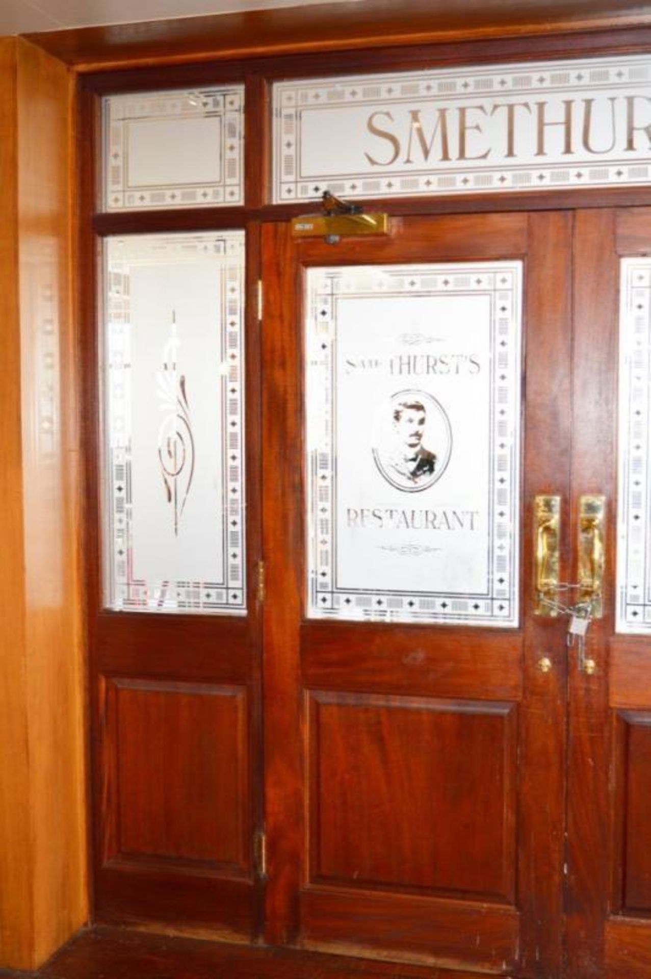 1 x Set of Double Doors With Surround - Smithhursts Restaurant and Bar - Includes Brass Hardware - H - Image 5 of 7