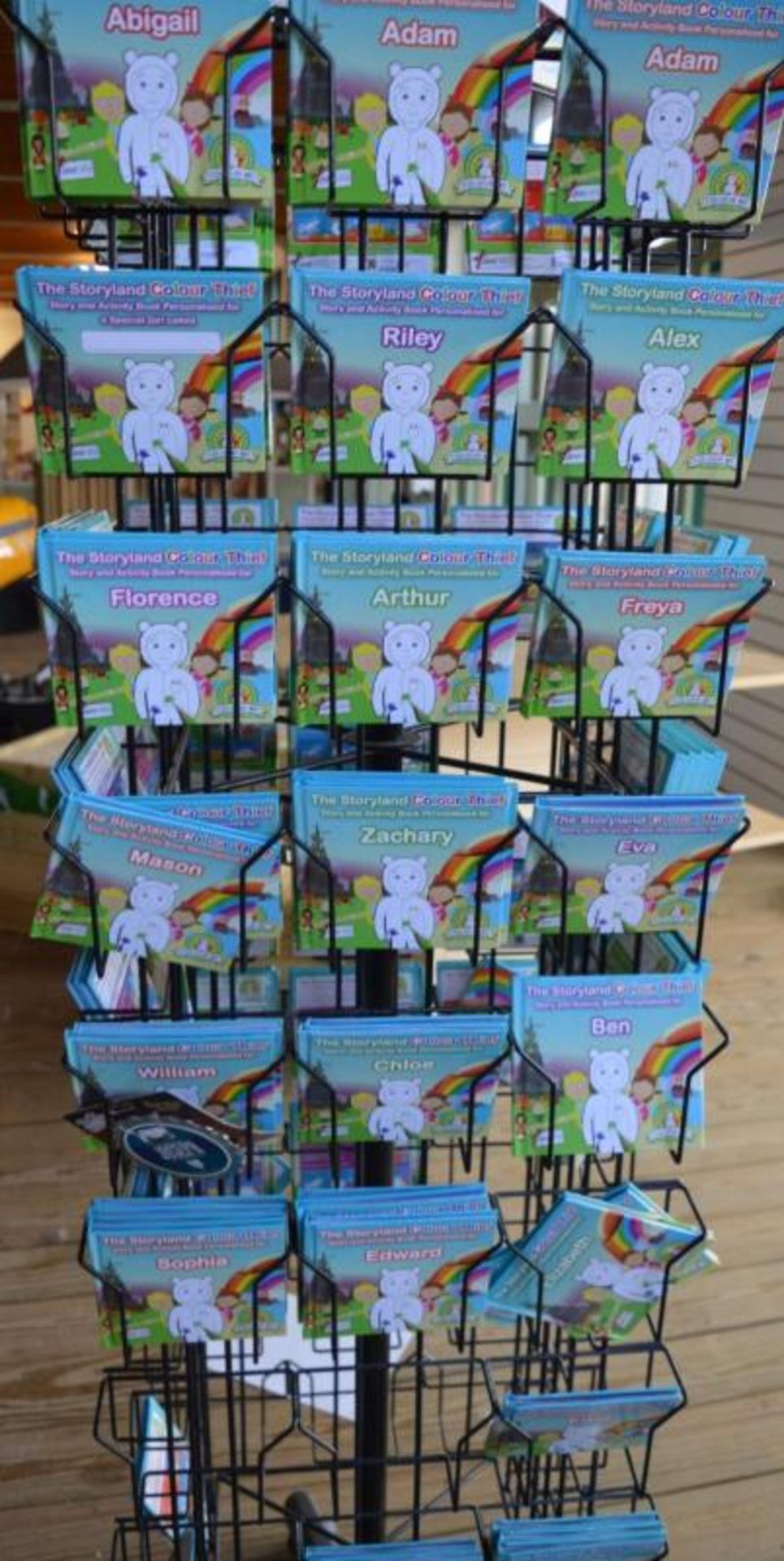 1 x Retail Carousel Display Stand With Approx 125 x Personalised Storyland Colour Thief Colouring Bo - Image 6 of 7