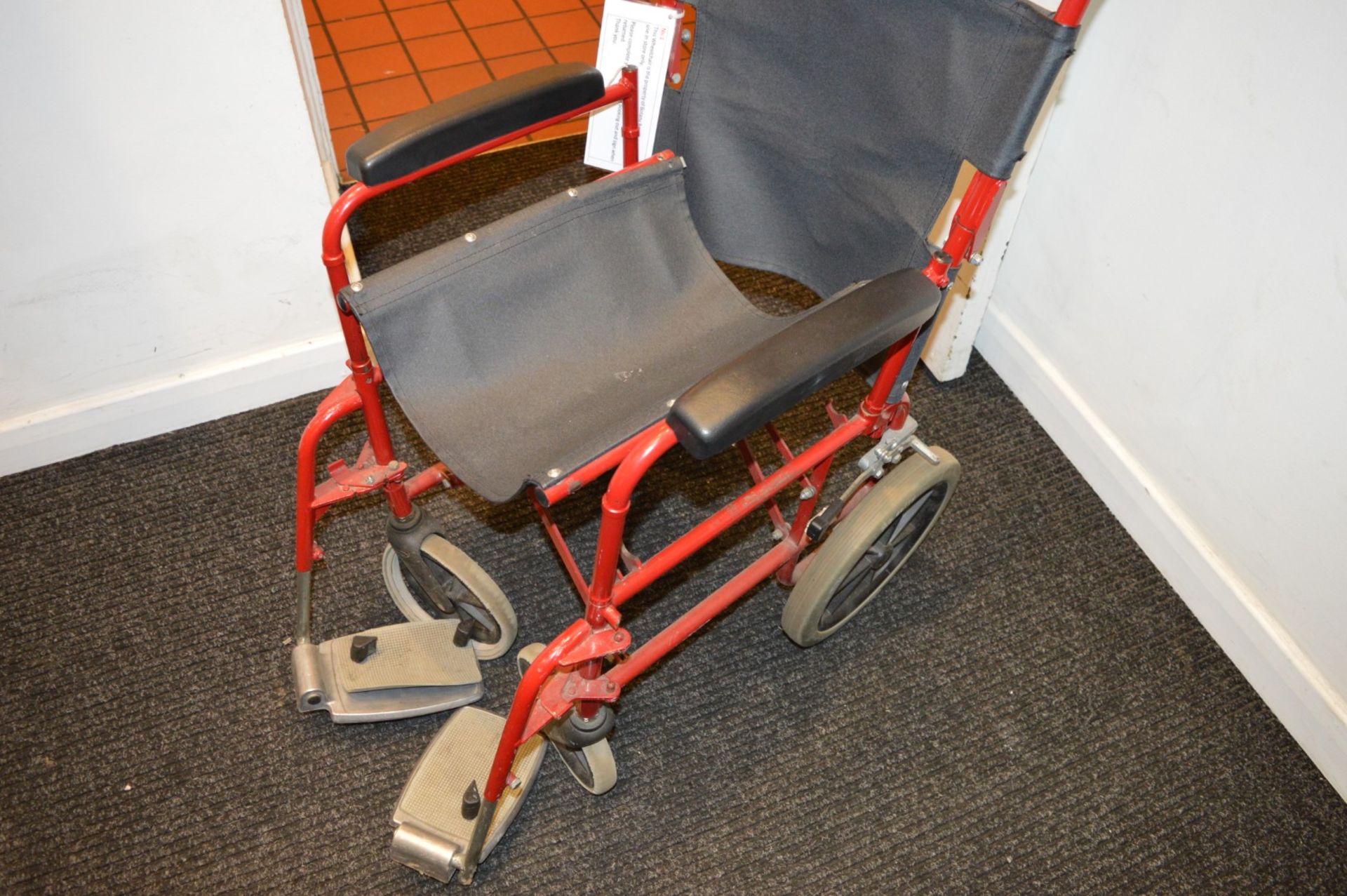 1 x Lomax Wheelchair in Red - Model CZC050 - Ref BB1670 GF - CL351 - Location: Chorley PR6 - Image 2 of 3