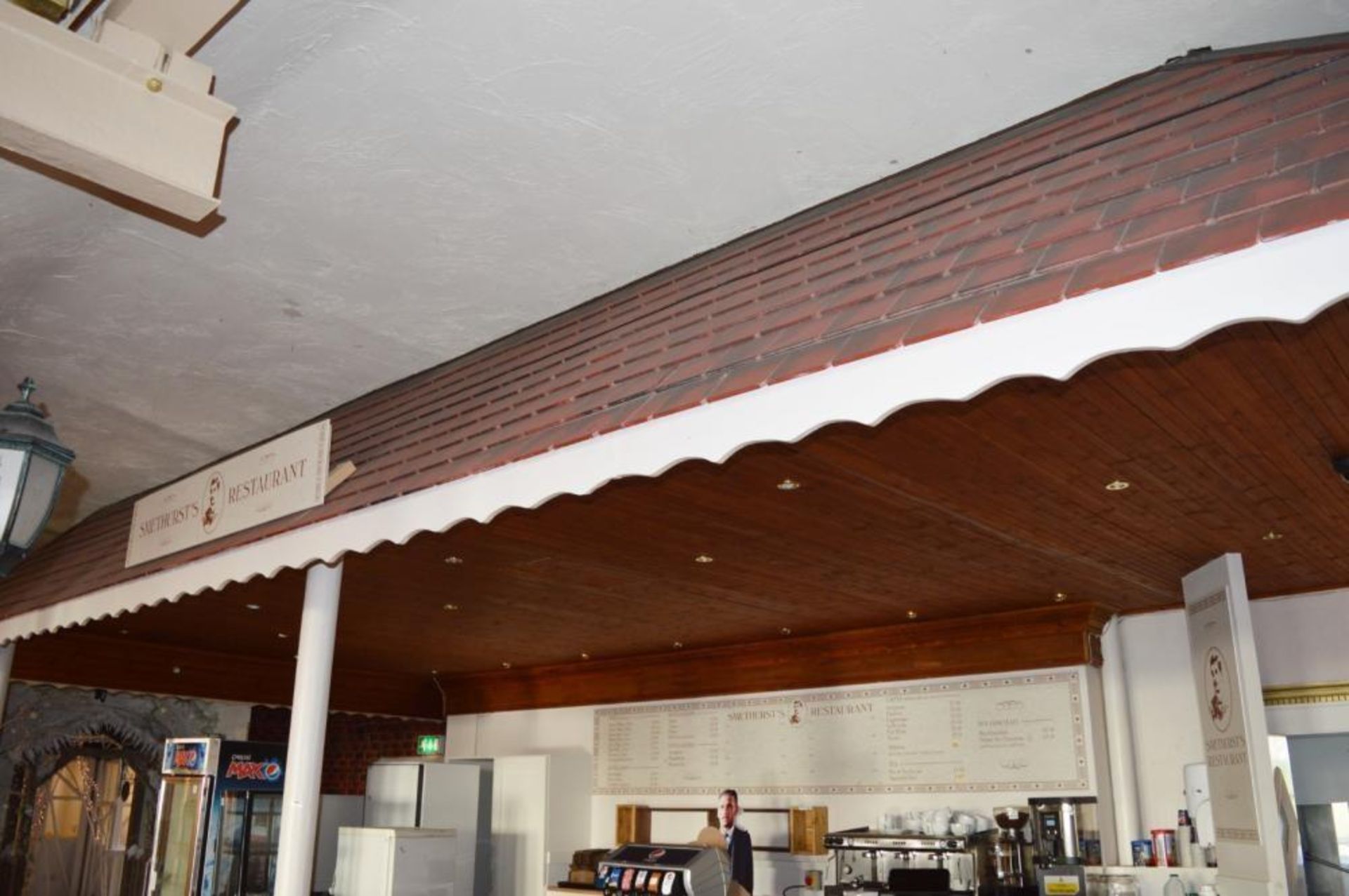 1 x Smethursts Restaurant Overhead Canopy With Ornate Pillars and Downlights - H370 x W980 x D500/28 - Image 8 of 11
