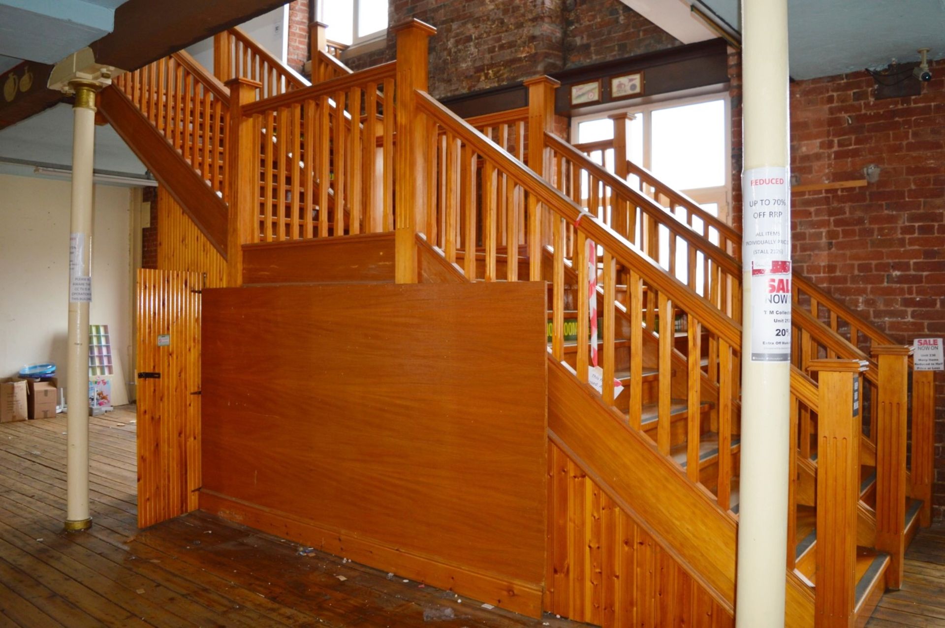 1 x Solid Timber Double Staircase - H374 x W275 x L620 cms - Ref BB000 - CL351 - Location: Chorley