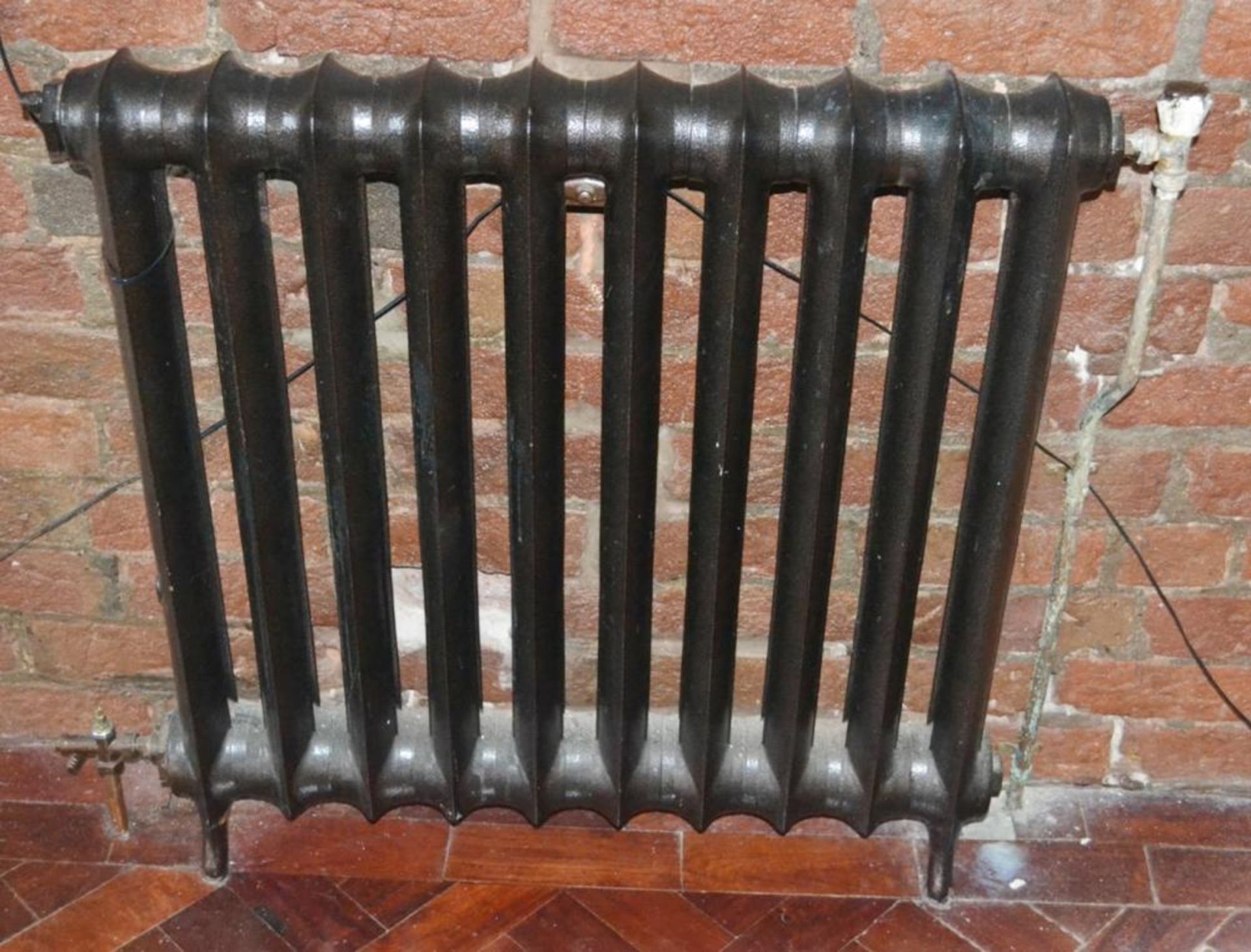 2 x Vintage Cast Iron Radiators With 10 Panels Each - H80 x W80 x D12 cms - Ref BB000 TF - CL351 - L