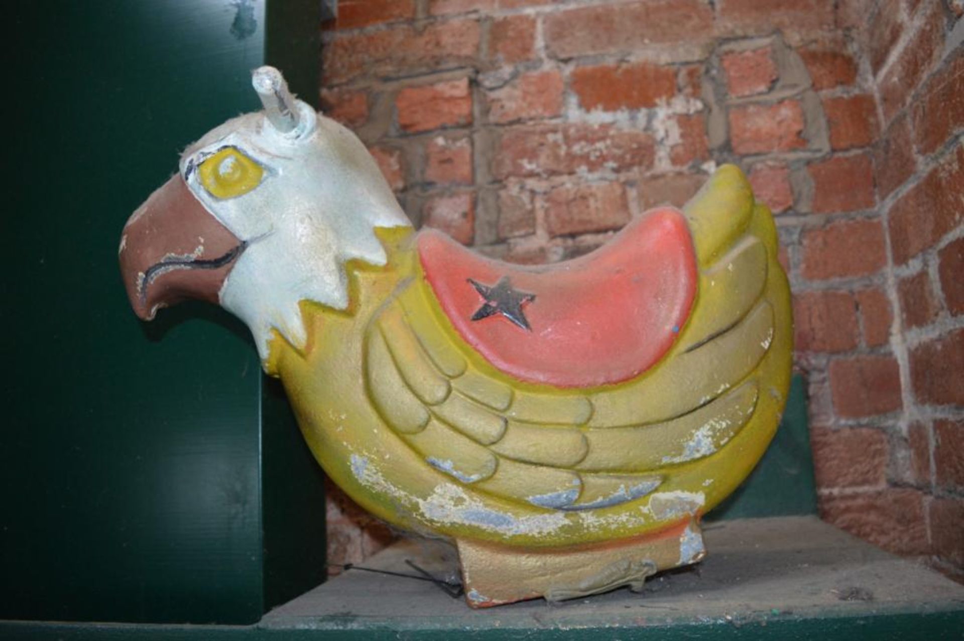 1 x Vintage Cast Iron Hand Painted Fairground / Park Spring Ride Eagle - Approx Size 25 x 15 x 8 Inc - Image 3 of 4