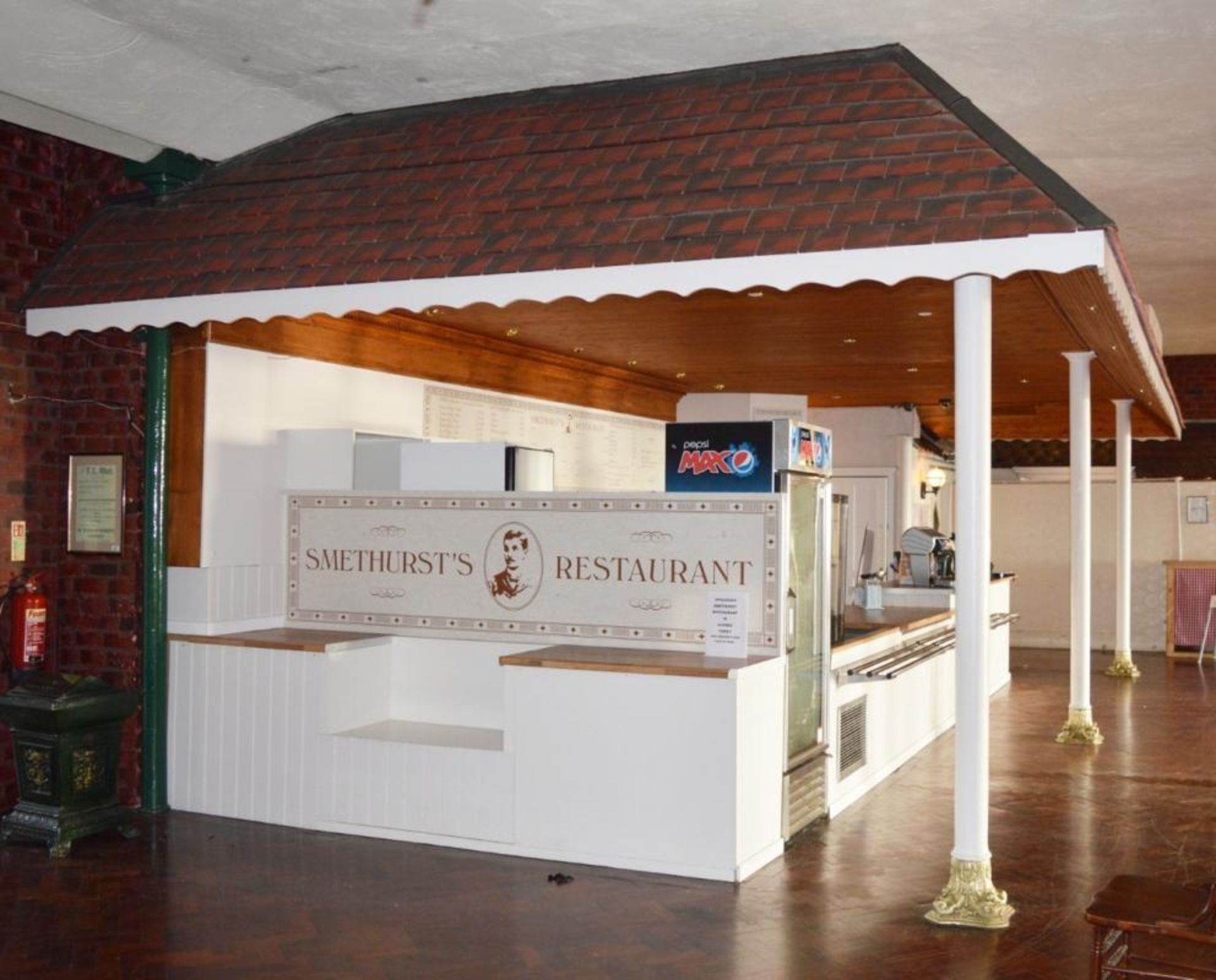 1 x Smethursts Restaurant Overhead Canopy With Ornate Pillars and Downlights - H370 x W980 x D500/28 - Image 5 of 11