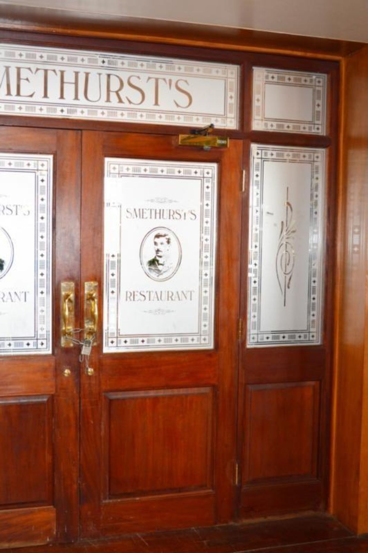 1 x Set of Double Doors With Surround - Smithhursts Restaurant and Bar - Includes Brass Hardware - H - Image 3 of 7