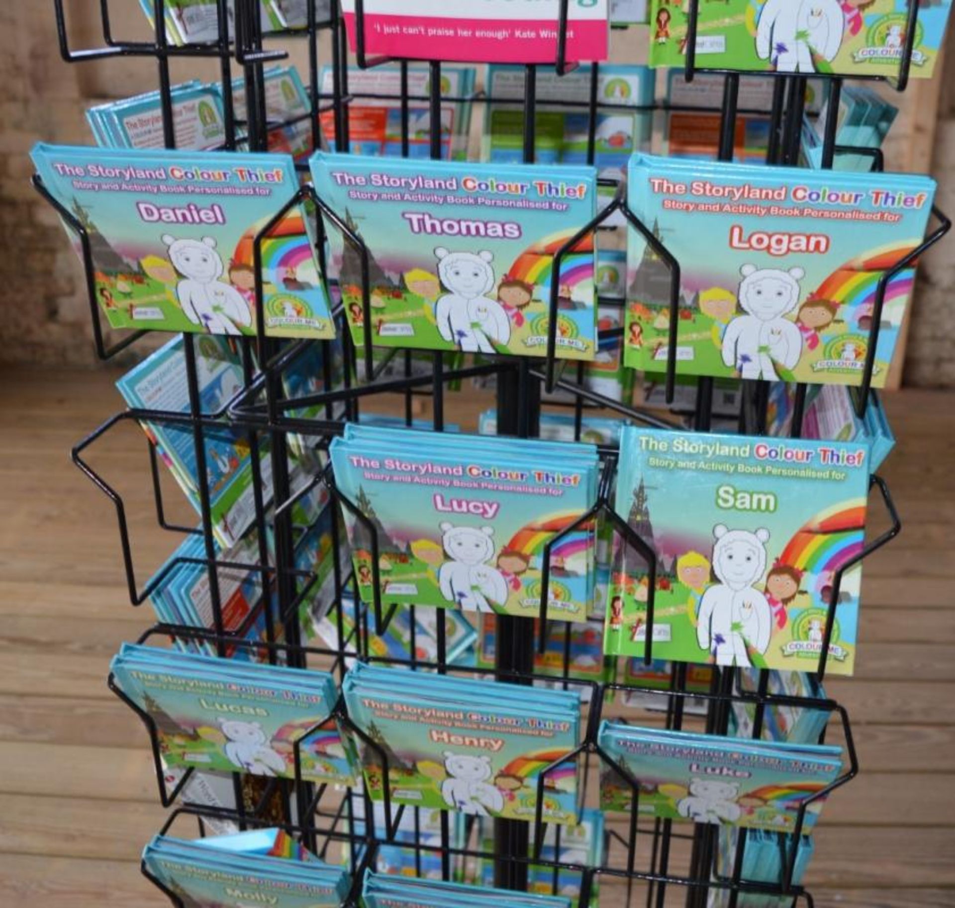 1 x Retail Carousel Display Stand With Approx 125 x Personalised Storyland Colour Thief Colouring Bo