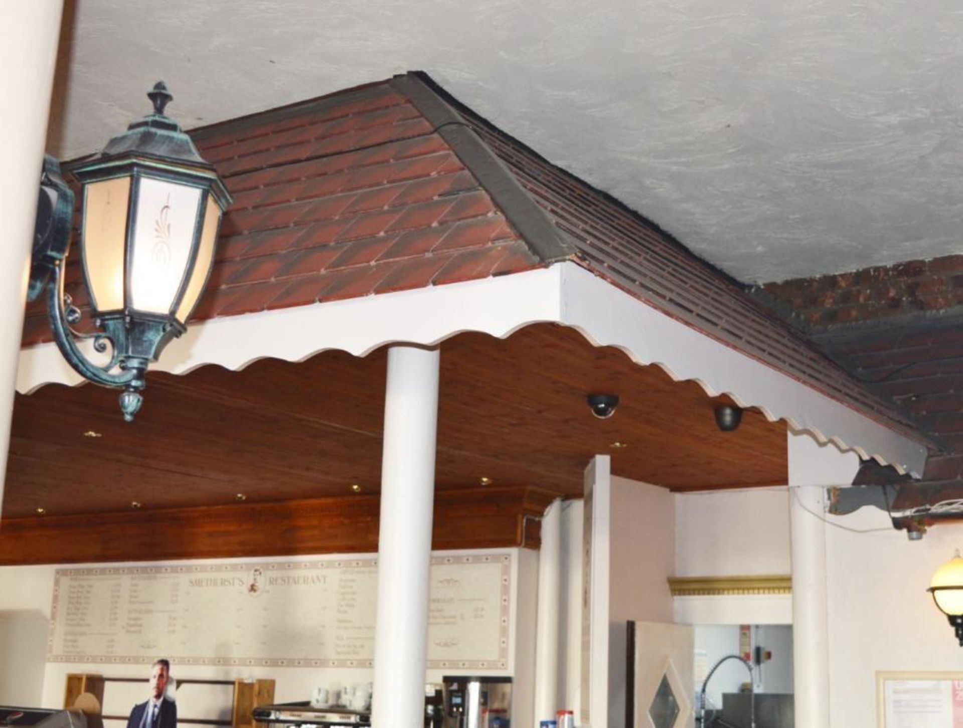 1 x Smethursts Restaurant Overhead Canopy With Ornate Pillars and Downlights - H370 x W980 x D500/28 - Image 6 of 11