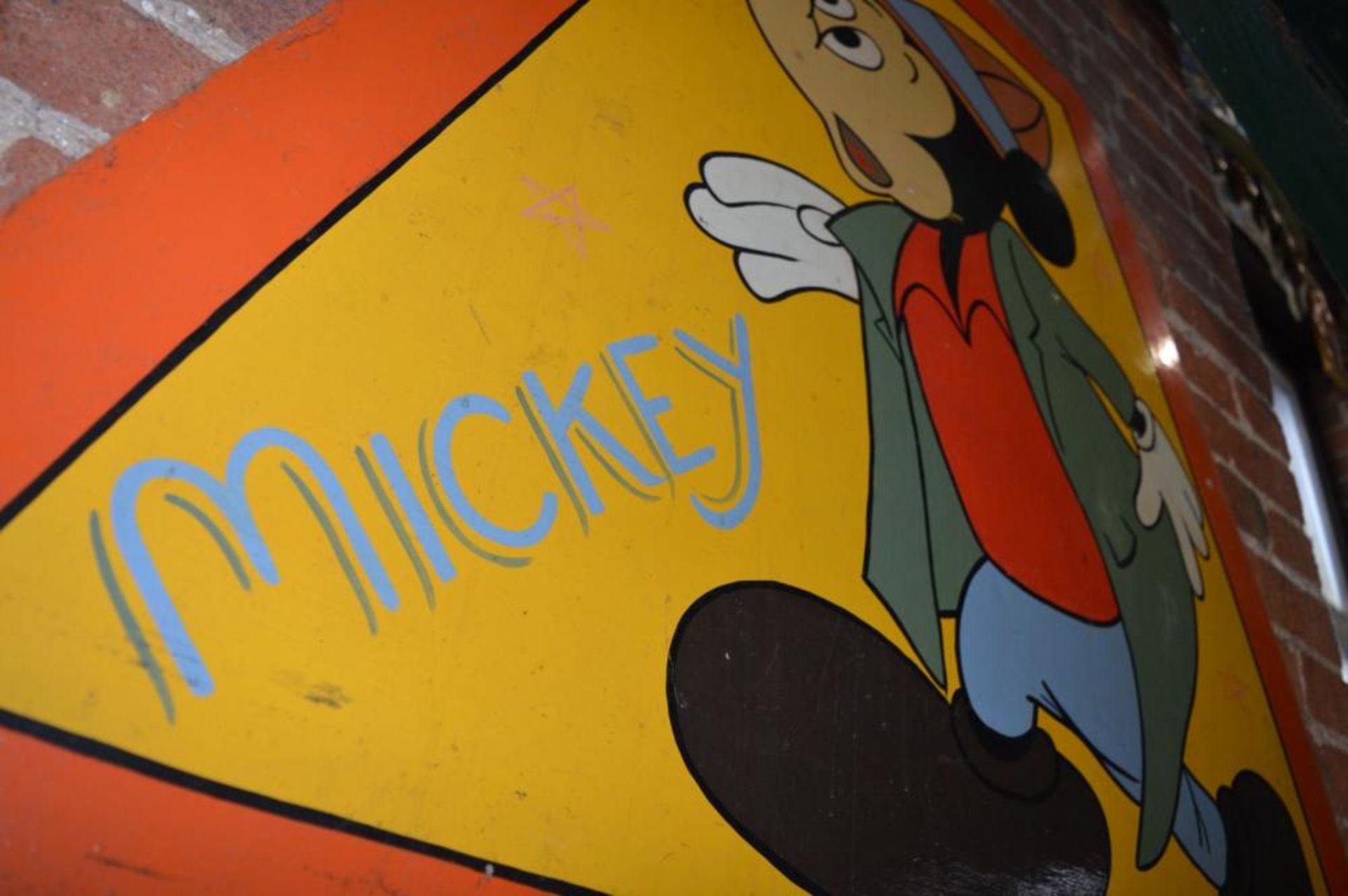 1 x Vintage Wooden Mickey Mouse Fairground Sign - 46 x 44 Inch - Ref BB744 - CL351 - Location: Chorl - Image 3 of 4