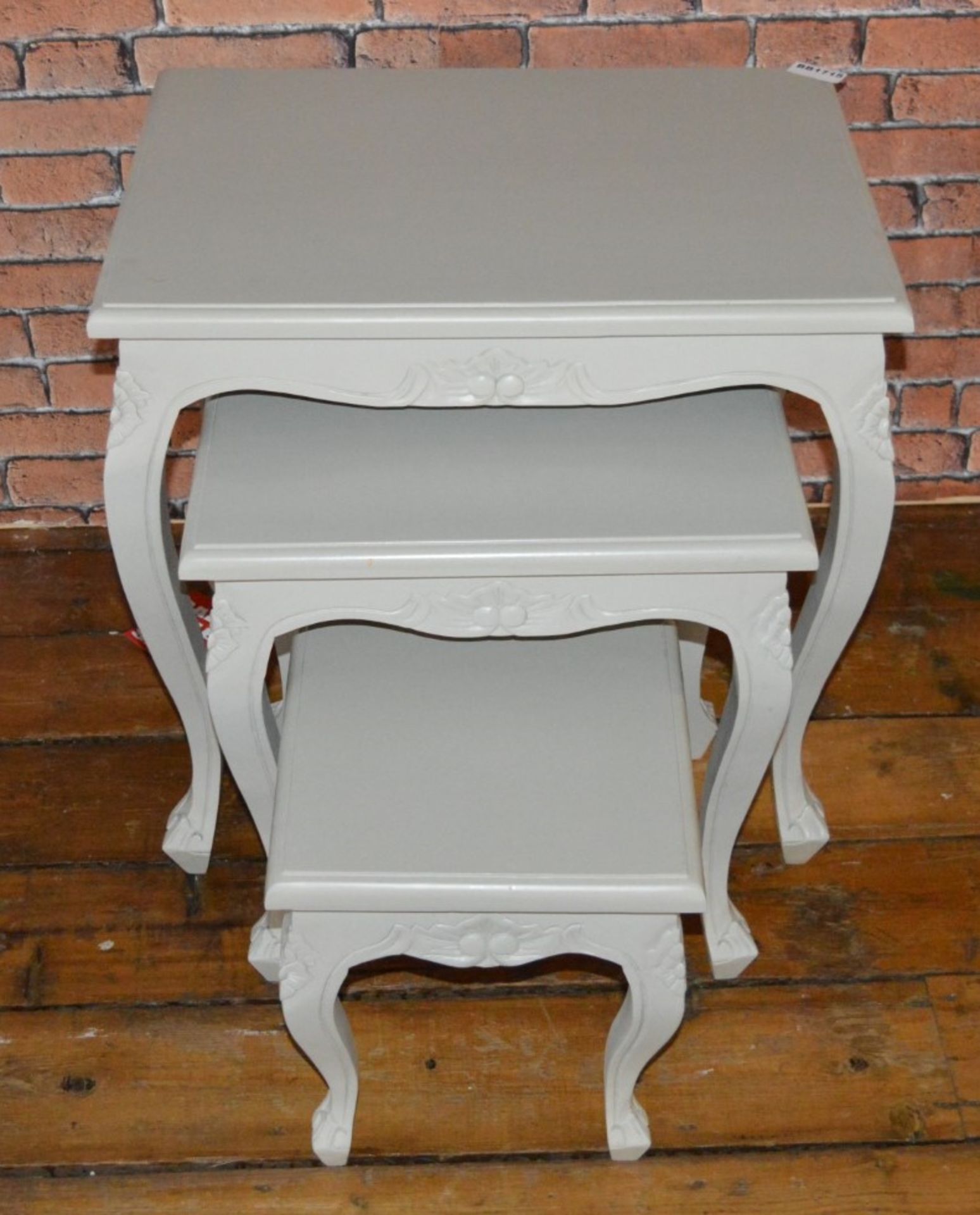1 x Nest of Three Tables Finished in a Contemporary Grey - H61 x W59 x D45 cms - Ref BB1715 2F - - Image 2 of 6