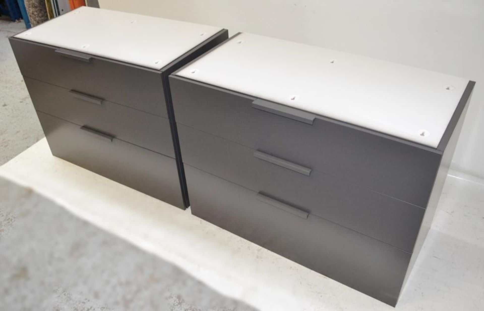 A Pair Of LIGNE ROSET 'Everywhere' 3-Drawer Soft-Close Chests In Dark Grey - Ref: 5927125 NP1/19 - C - Image 2 of 4