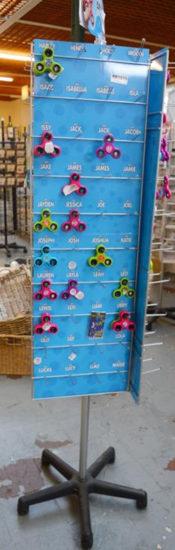1 x Retail Carousel Display Stand With Approx 130 x Personalised Fidget Spinners - Unused Stock - Re