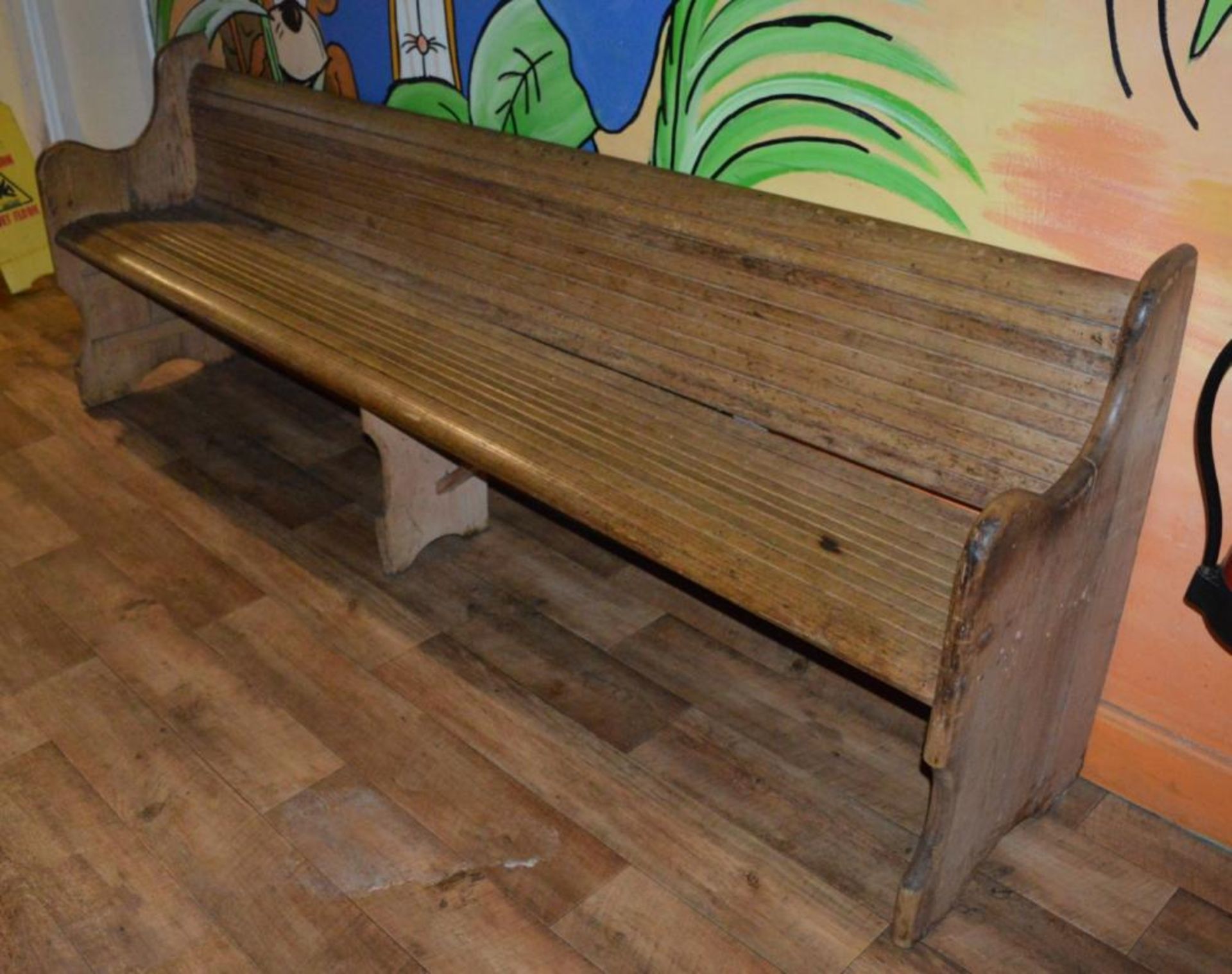 1 x Vintage Church Pew Seating Bench - Width 250 cms - Ref BB299 PTP - CL351 - Location: Chorley - Image 4 of 4