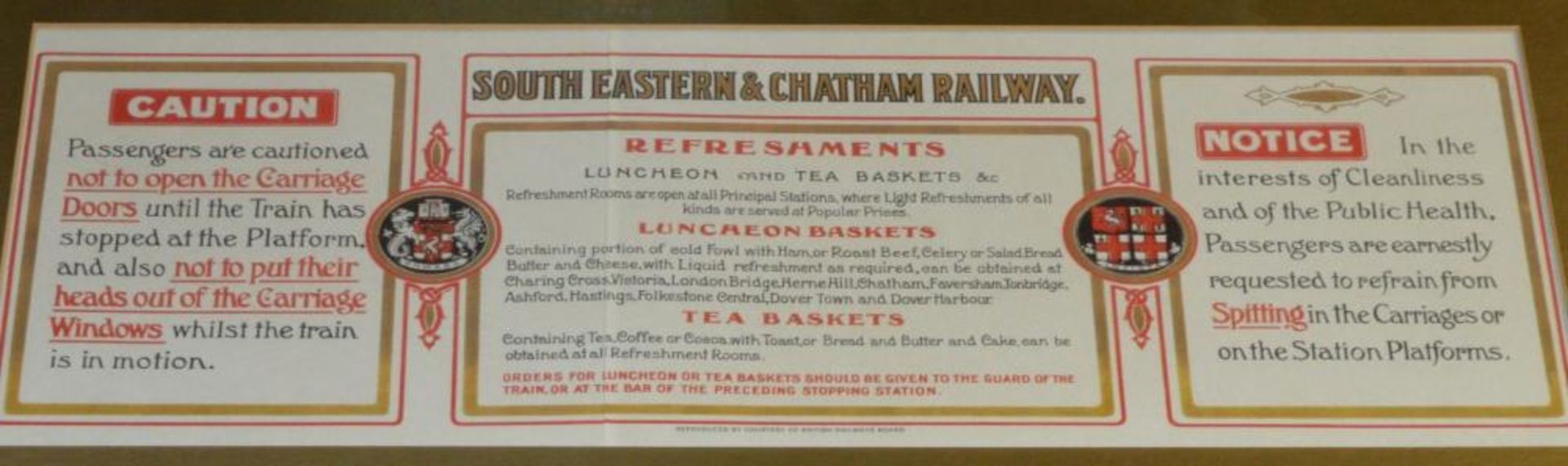 1 x South Eastern & Chatham Railway Passenger Food Menu - Reproduced By Courtesy of British Railways - Image 3 of 3