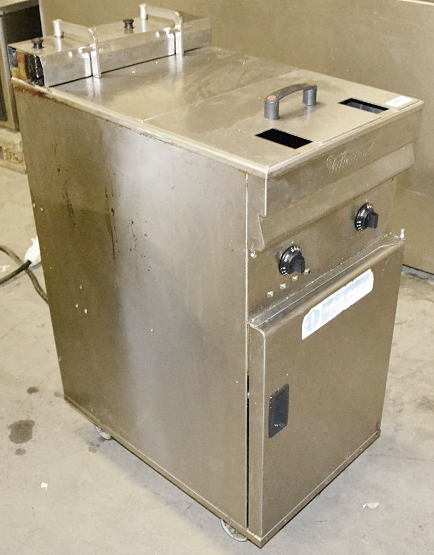 1 x Valentine Freestanding Electric Twin Basket Fryer - Approx 15 Litre Capacity - Easy Clean Stainl