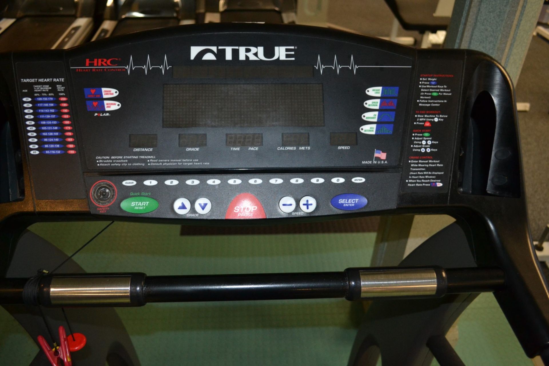 1 x True Fitness Commercial Treadmill With Heart Rate Control - Dimensions:L200 x W85 x H150cm - - Image 3 of 3