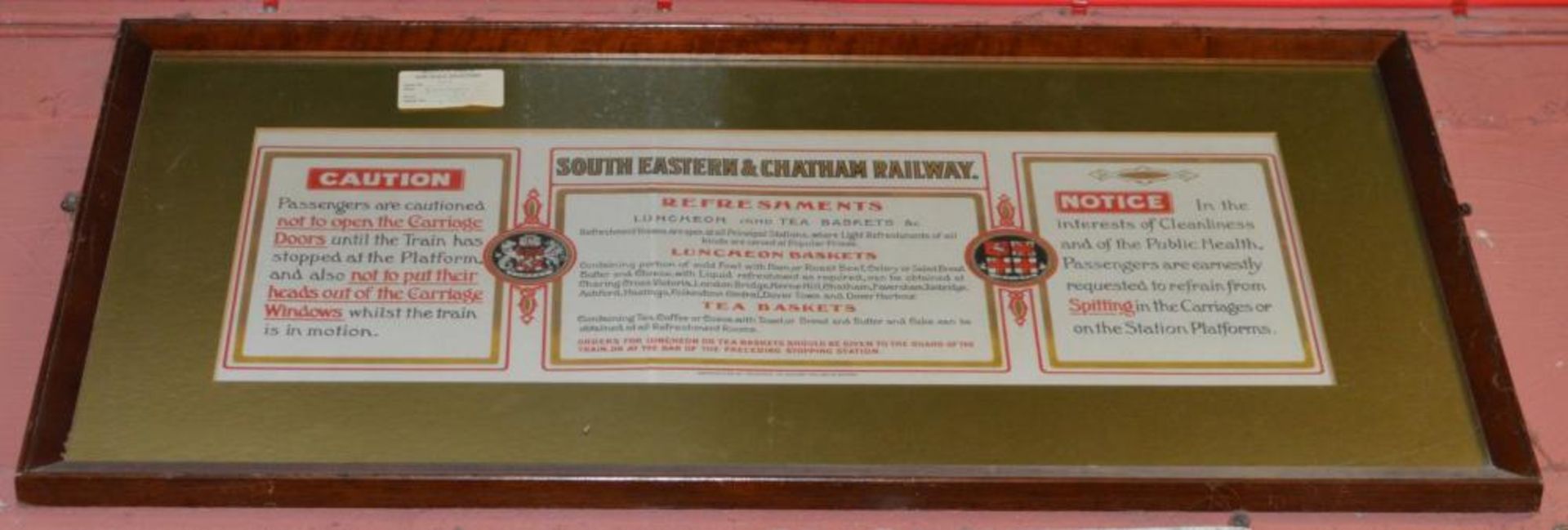 1 x South Eastern & Chatham Railway Passenger Food Menu - Reproduced By Courtesy of British Railways