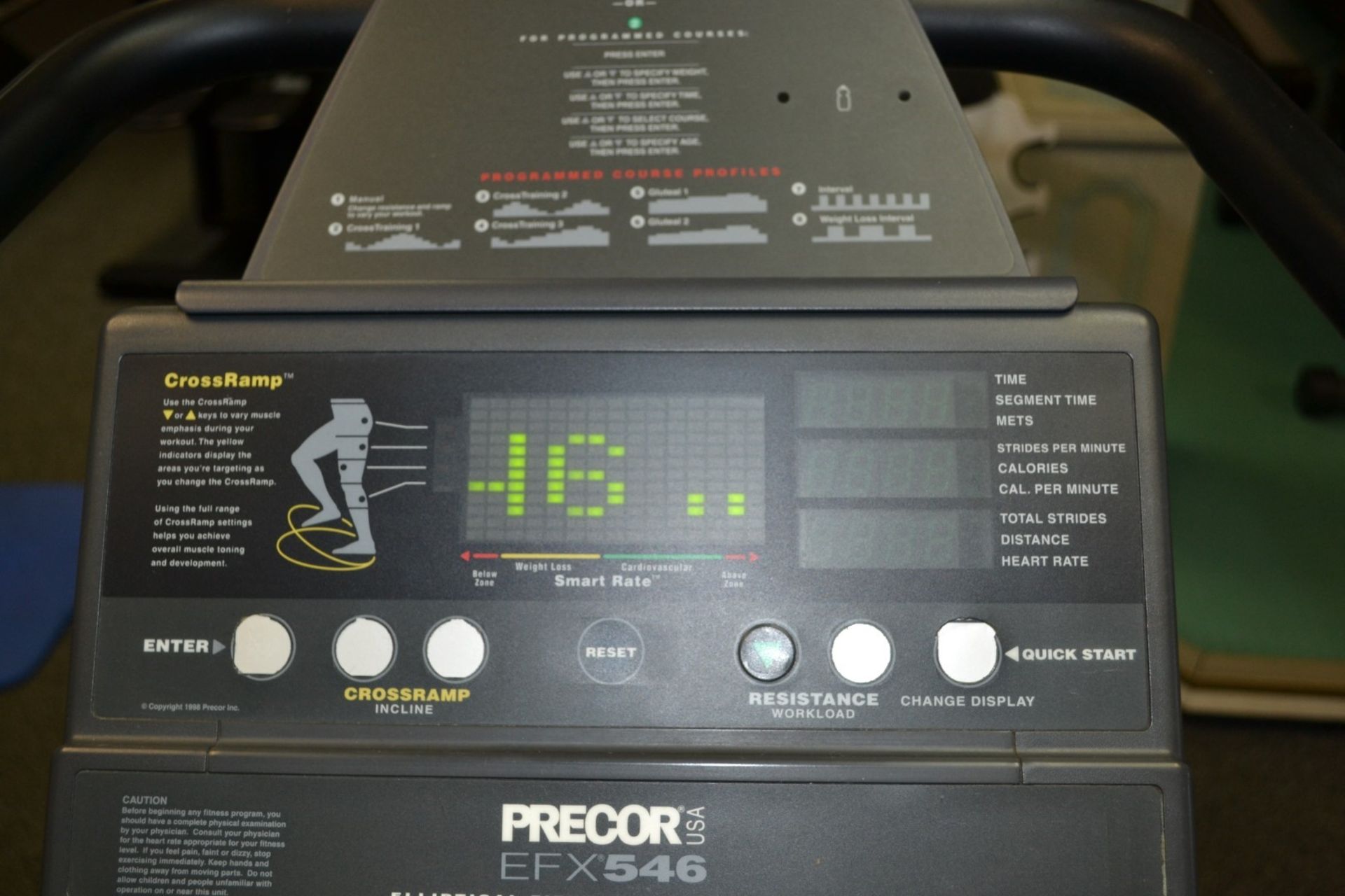 1 x Precor EFX 546 Cross-Trainer Gym Machine - Dimensions: L200 x W90 x H155cm - Ref: J2037/1FG - - Image 3 of 3