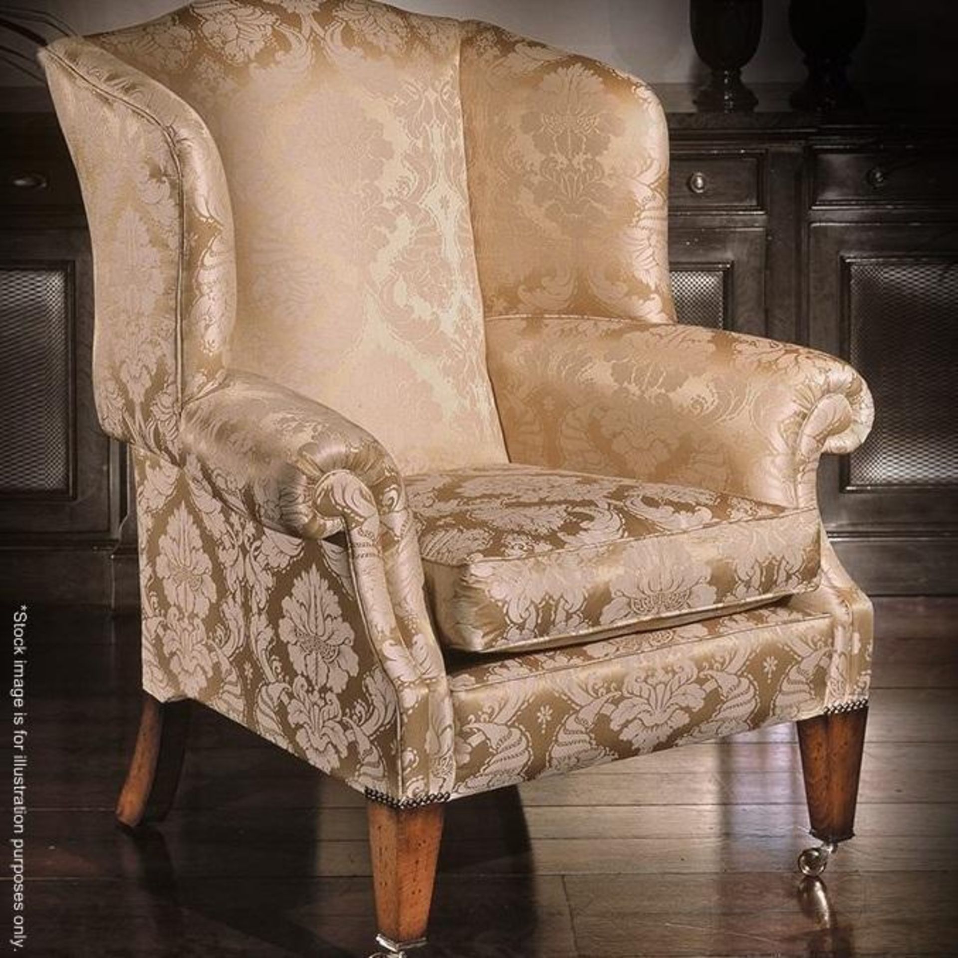 1 x Duresta "Somerset" Wing Chair Light Blue - Please Read Description - Dimensions: 113H x 91W x 92 - Image 9 of 10