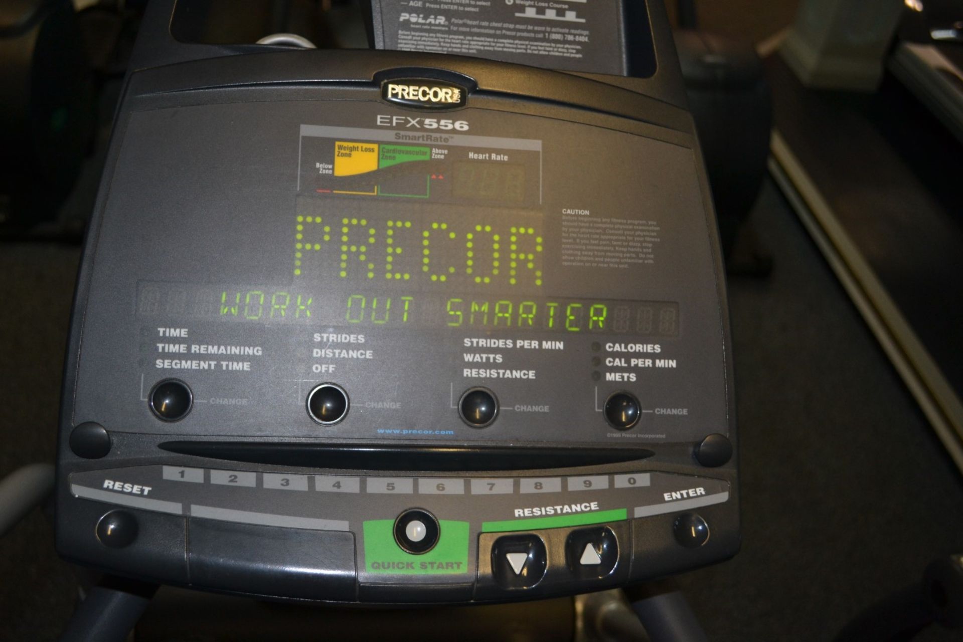 1 x Precor EFX556 Cross-Trainer Machine - Dimensions: H165 x L190 x W75cm - Ref: J2046/1FG - CL356 - - Image 2 of 3