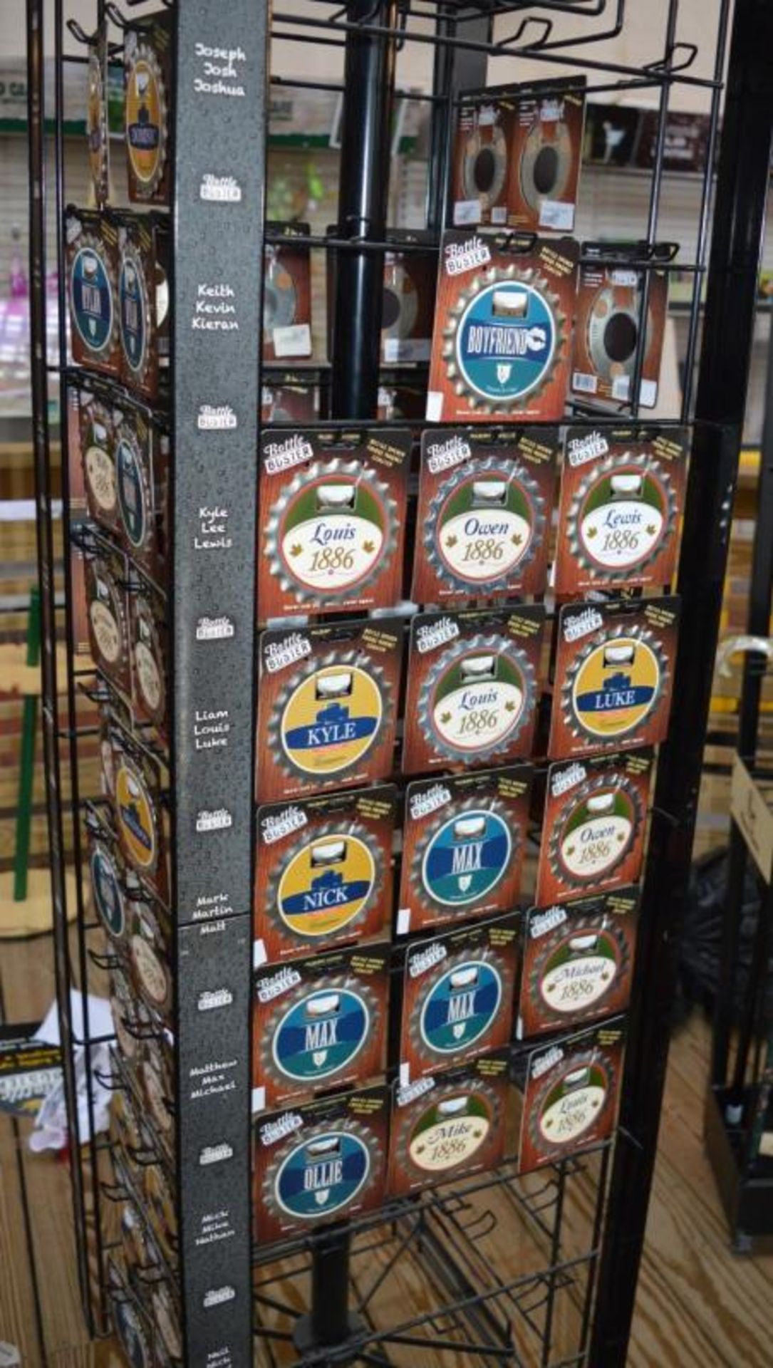 1 x Retail Carousel Display Stand With Approx 70 x Personalised Bottle Buster Bottle Openers - Bottl - Image 4 of 5