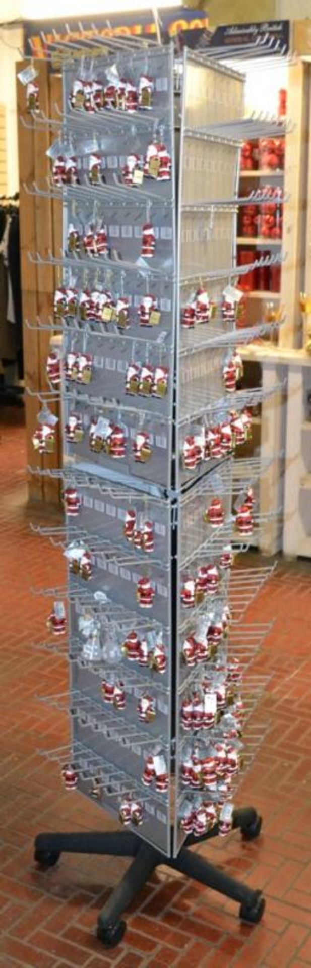 1 x Retail Carousel Display Stand With Approx 200 x Personalised Father Christmas Decorations - Ref